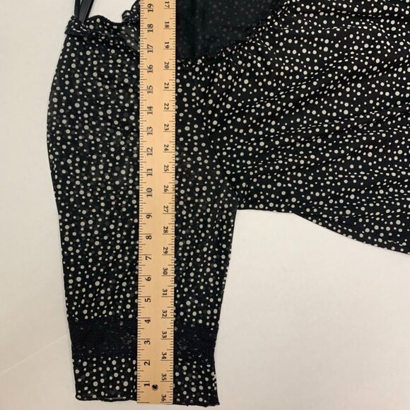 AB Studio Women's XL Black and White Polka Dot Blouse with 3/4 sleeves - Picture 14 of 14